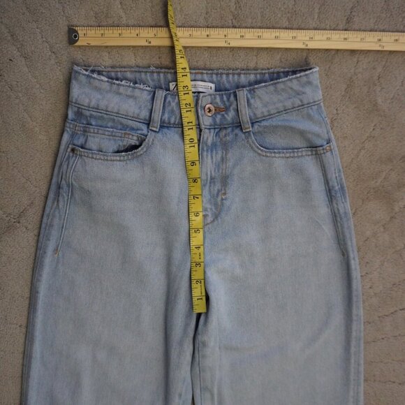 Zara Light Blue Wide Leg Jeans - Picture 4 of 10